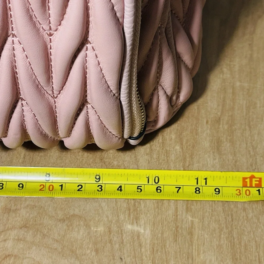 Pink‎ Backpack Vegan Leather Textured Gold Tone Hardware